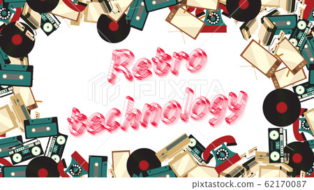 Frame of old vintage retro electronics Frame of old vintage retro electronics 62170087