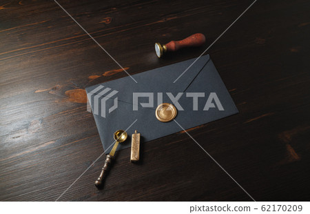 Black envelope, stamp, spoon Black envelope, stamp, spoon 62170209