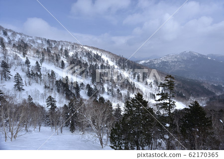 冬季,雪景,山脈,自然,風景,樹,陽光,藍色 62170365