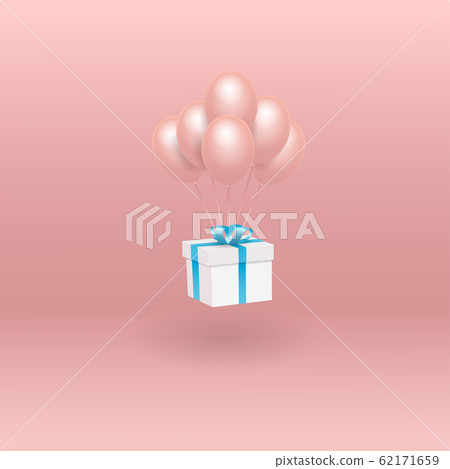 Illustration of love and valentine day. White gift 62171659