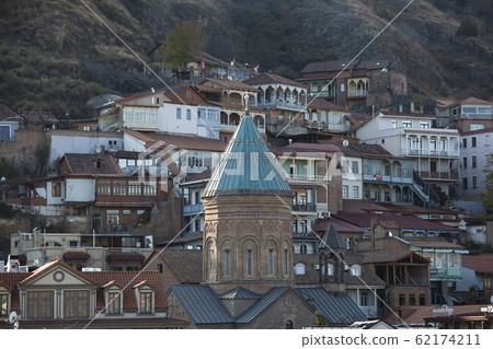 Beautiful landscape view of the old district. Beautiful landscape view of the old district. 62174211