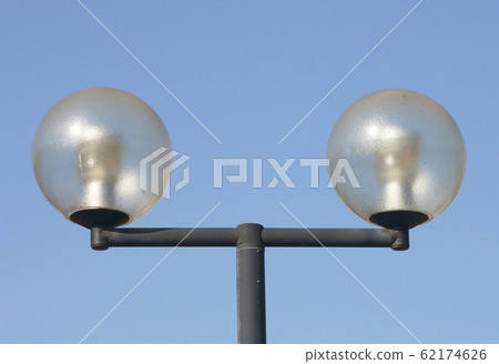 a two-beam street lamps with large, spherical 62174626