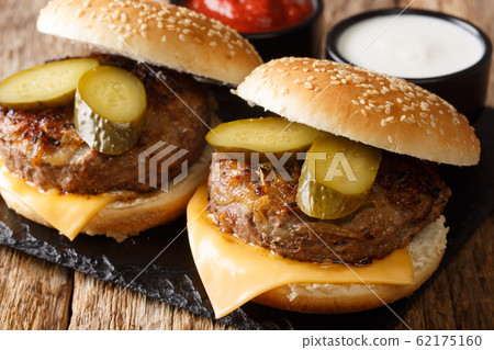 Juicy Oklahoma fried onion burgers with cheddar Juicy Oklahoma fried onion burgers with cheddar 62175160