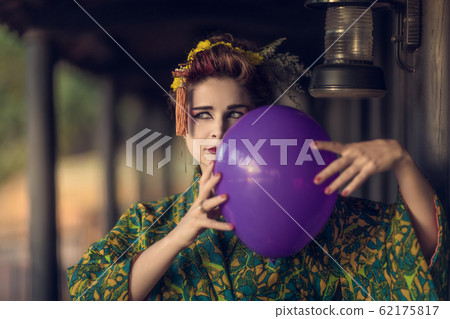 European woman in Geisha kimono 62175817