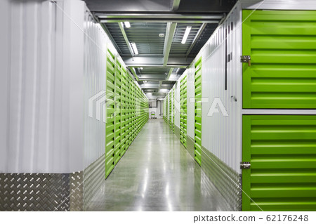 Warehouse with green boxes Warehouse with green boxes 62176248