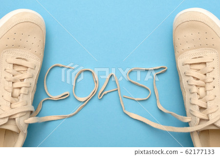New women sneakers with laces in coast text. 62177133