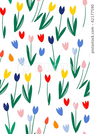 Hand drawn tulip seamless pattern for... - Stock Illustration [62177590 ...