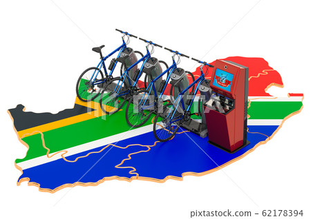 Bicycle sharing system in South Africa concept Bicycle sharing system in South Africa concept 62178394