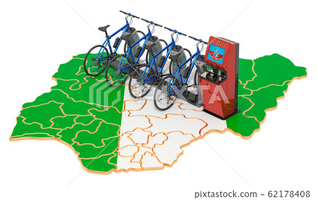 Bicycle sharing system in Nigeria concept Bicycle sharing system in Nigeria concept 62178408