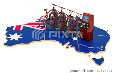 Bicycle sharing system in Australia concept Bicycle sharing system in Australia concept 62178445
