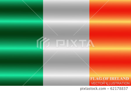 Flag of Ireland with folds. Happy St. Patricks Day background. Illustration with irish flag. 62178837