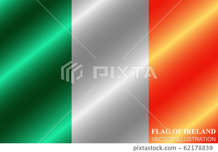 Bright button with flag of Ireland. Happy St. Patricks Day background. Illustration with irish flag. 62178839