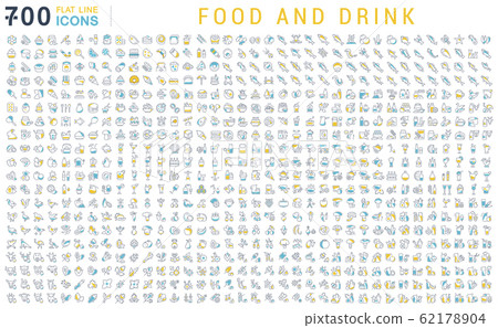 Set Vector Line Icons of Food and Drink 62178904