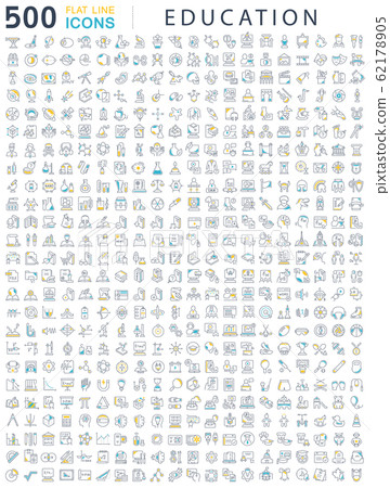 Set Vector Line Icons of Education. Set Vector Line Icons of Education. 62178905