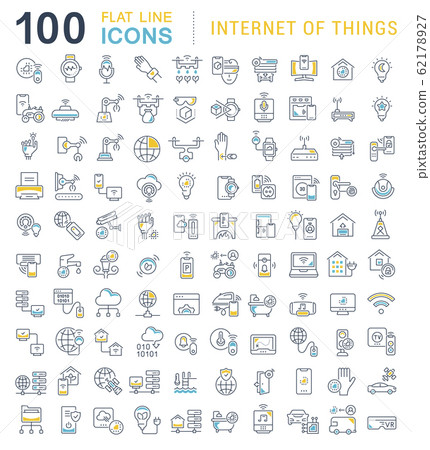 Set Vector Line Icons of Internet of Things - Stock Illustration ...