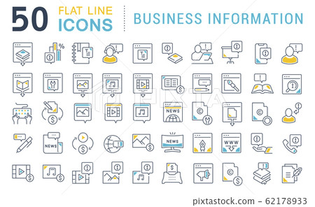 Set Vector Line Icons of Business Information Set Vector Line Icons of Business Information 62178933