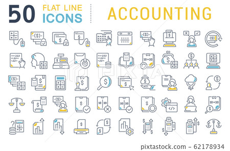 Set Vector Line Icons of Accounting - Stock Illustration [62178934] - PIXTA