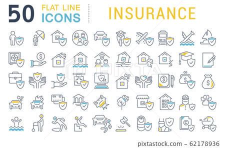 Set Vector Line Icons of Insurance - Stock Illustration [62178936] - PIXTA