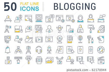 Set Vector Line Icons of Blogging - Stock Illustration [62178944] - PIXTA