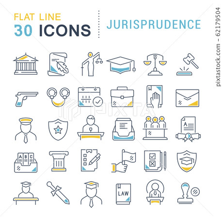 Set Vector Line Icons Of Jurisprudence - Stock Illustration [62179504 ...