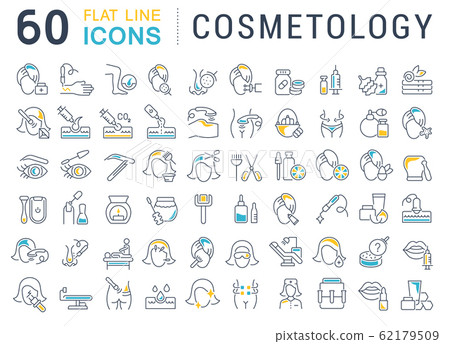 Set Vector Line Icons of Cosmetology. - Stock Illustration [62179509 ...