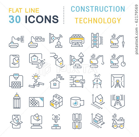 Set Vector Line Icons of Construction Technology-插圖素材 [62179569] - PIXTA圖庫