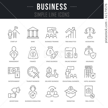 Set of Linear Icons of Business 62179576