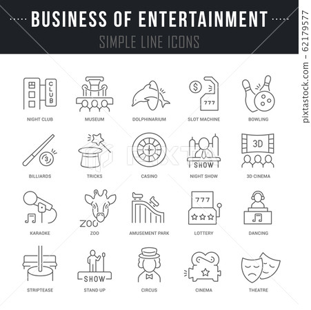 Set Vector Line Icons of Entertainment Business Set Vector Line Icons of Entertainment Business 62179577