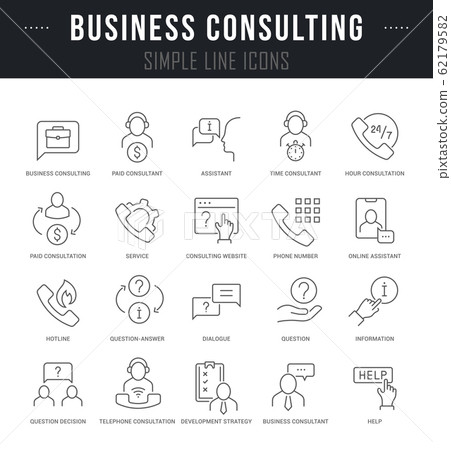 Set Vector Line Icons of Business Consulting 62179582