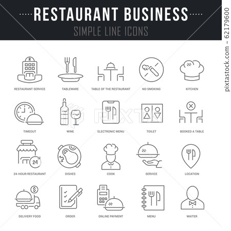 Set Vector Line Icons of Restaurant Business Set Vector Line Icons of Restaurant Business 62179600