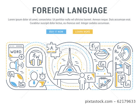 Vector Banner of the Foreign Language. 62179633