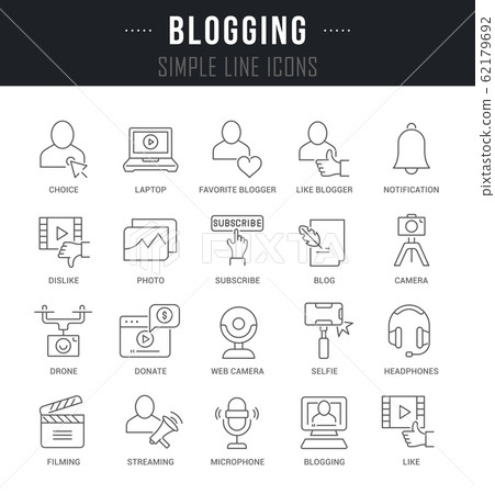 Set Vector Line Icons of Blogging - Stock Illustration [62179692] - PIXTA