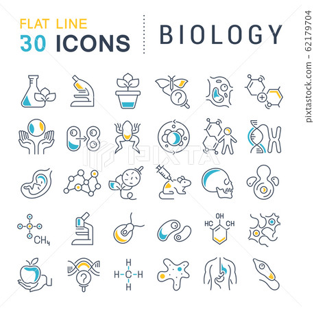 Set Vector Line Icons of Biology. - Stock Illustration [62179704] - PIXTA