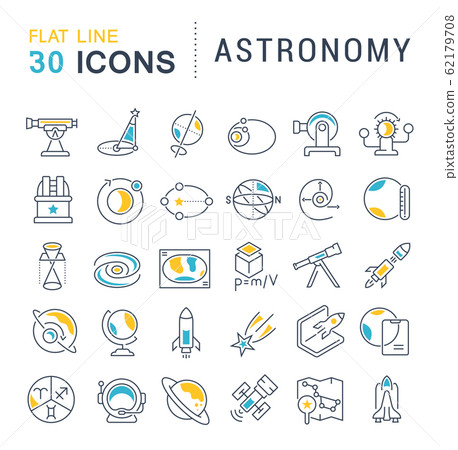 Set Vector Line Icons of Astronomy. 62179708