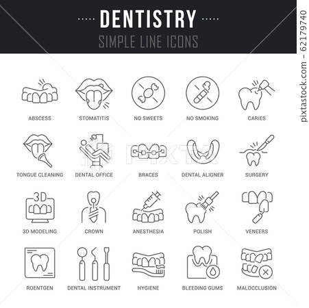 Set Vector Line Icons of Dentistry. - Stock Illustration [62179740] - PIXTA