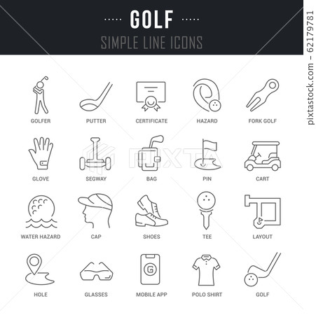 Set Vector Line Icons of Golf. 62179781