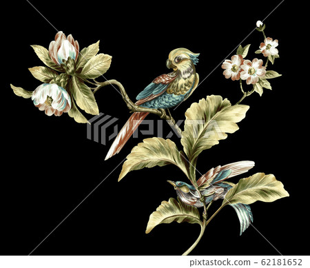 Colorful flower material on deep bottom 62181652