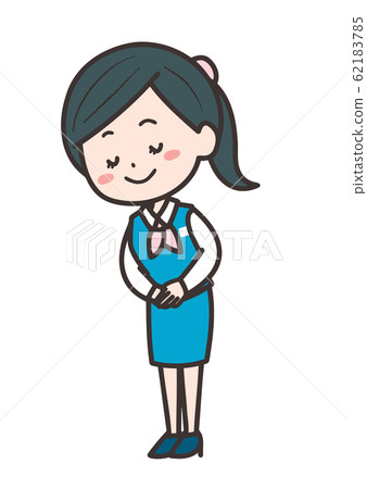 Business woman bowing pose illustration 62183785