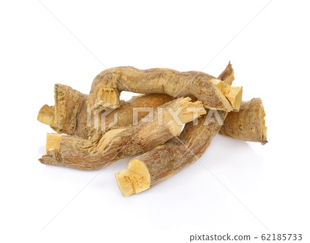 eurycoma longifolia also known as tongkat ali isolated on white background. 62185733