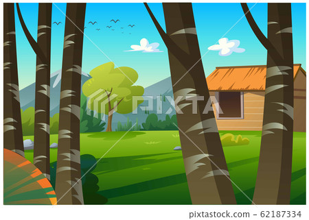 The hut is in a beautiful natural forest. The hut is in a beautiful natural forest. 62187334