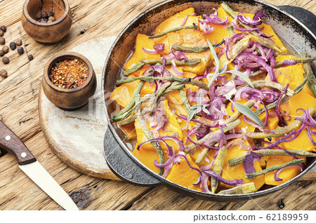 Roasted pumpkin with with vegetables Roasted pumpkin with with vegetables 62189959