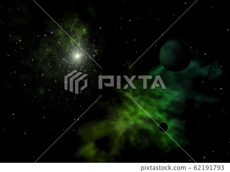 Planet in a space against stars. 3D rendering. 62191793