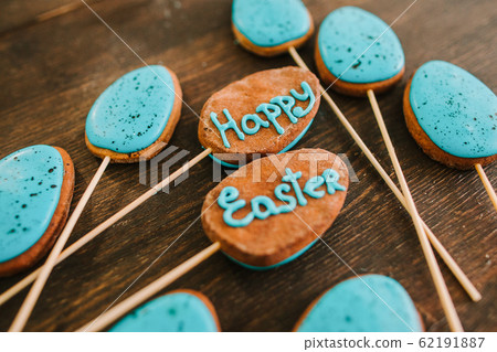 happy easter festive sweets cake pops blue icing happy easter festive sweets cake pops blue icing 62191887