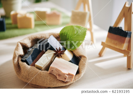 Soap bars in small sack Soap bars in small sack 62193195
