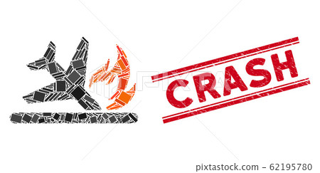Airplane Landing Crash Mosaic and Distress Crash Watermark with Lines Airplane Landing Crash Mosaic and Distress Crash Watermark with Lines 62195780
