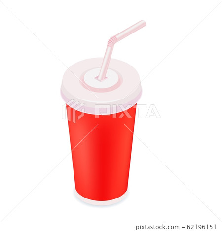 Soft drink cup color isometric style icon, fastfood concept illustration, vector eps10 Soft drink cup color isometric style icon, fastfood concept illustration, vector eps10 62196151