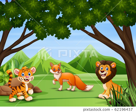 Illustration of various animals in the forest Illustration of various animals in the forest 62196437