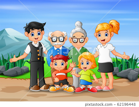 Happy family member vacation in the park Happy family member vacation in the park 62196448