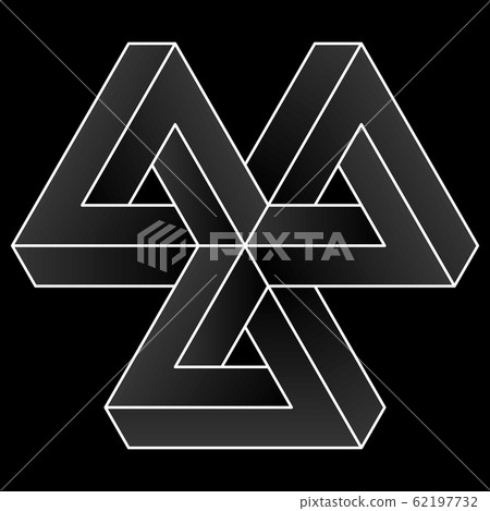 Impossible triangular icon. Impossible triangular icon. 62197732