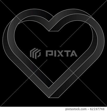 Impossible twisted heart icon. Impossible twisted heart icon. 62197748